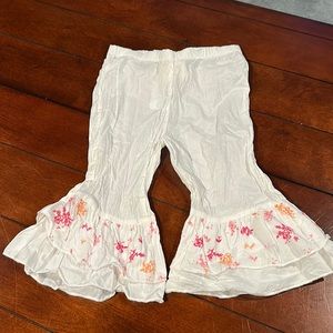NWT Naartjie White Lawn Whispey Fancy Pants Bell Bottoms Size L 6 years